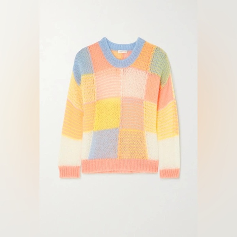 STINE GOYA Color Block Patchwork Sweater EUC